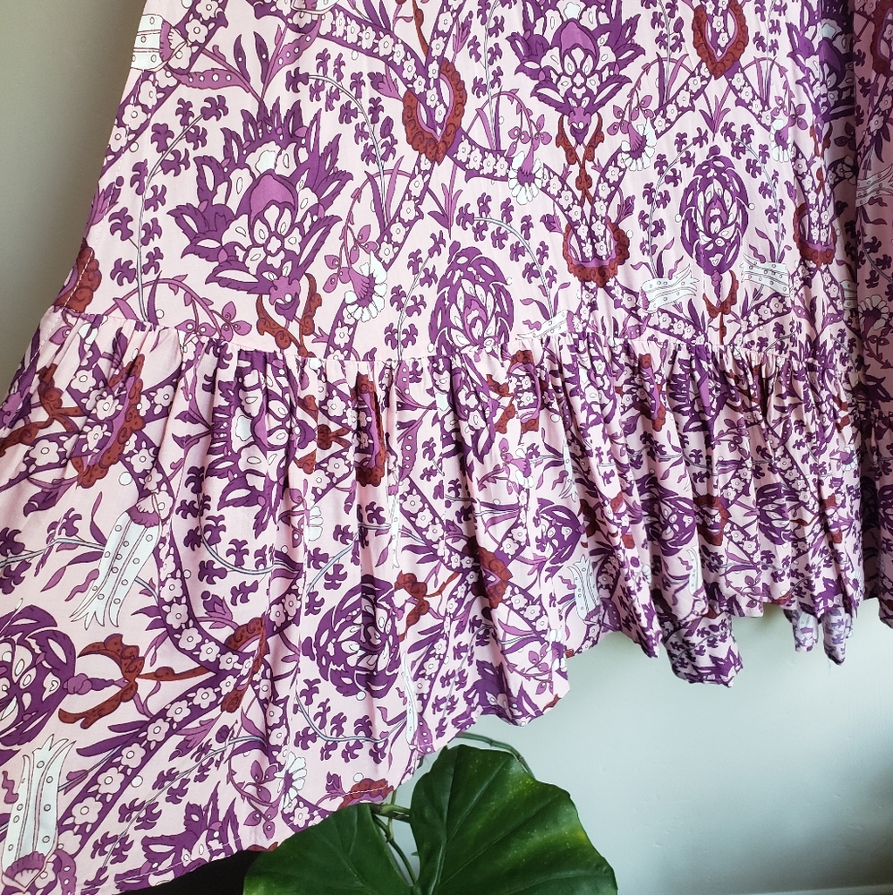 SWAPPED NWOT Moroccan Flora Wrap Maxi Skirt in Rose Quartz - Picture 7 of 11